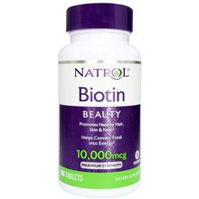 Viên uống Natrol Biotin 10000 Mcg - giúp mọc tóc, móng khỏe