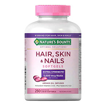 Viên uống Nature’s Bounty Hair Skin & Nails cải thiện rụng tóc - Da khỏe - móng chắc 250 viên Mỹ